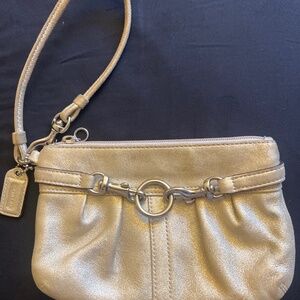 Coach wristlet metallic